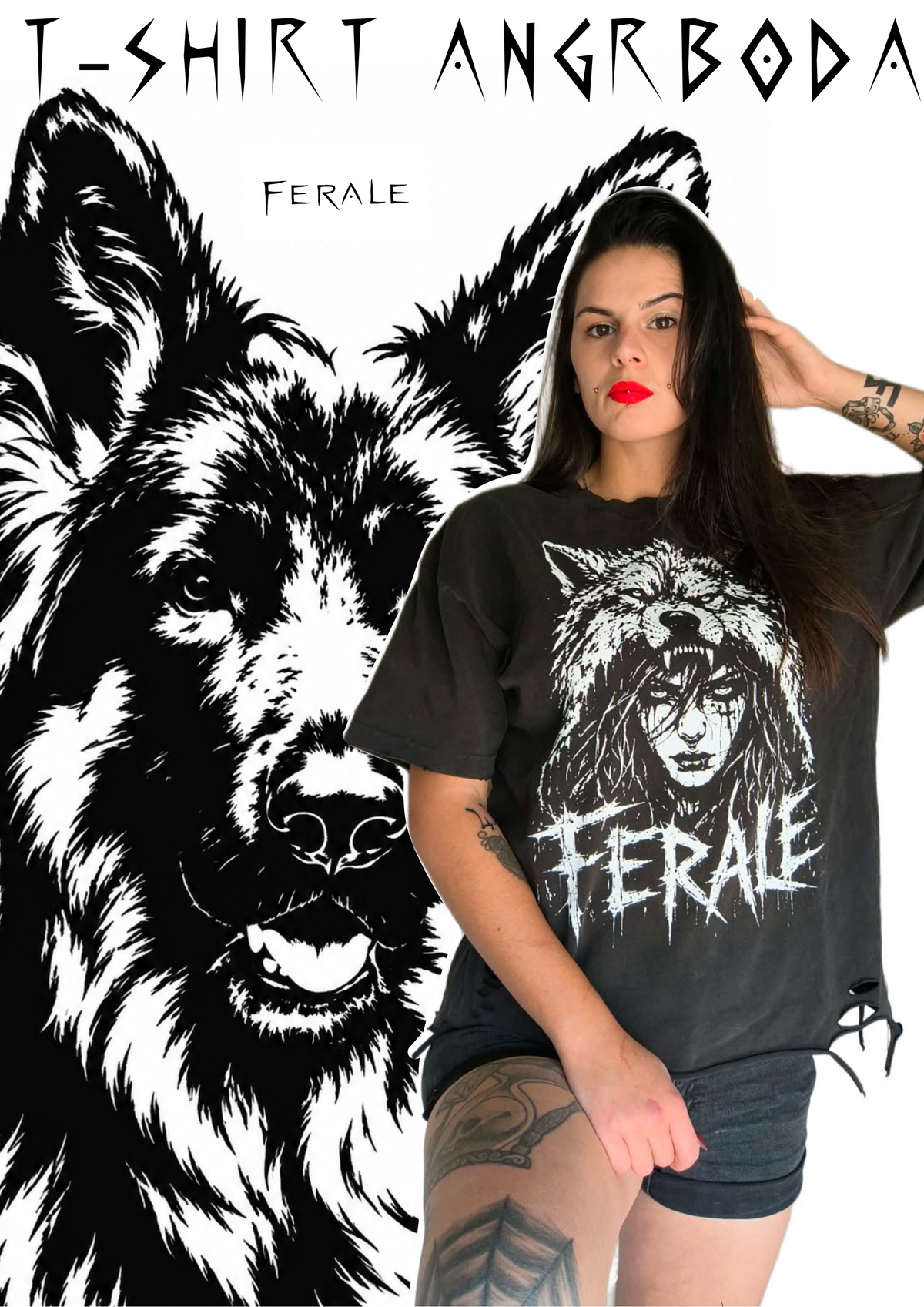T-SHIRT FÉRALE : ANGRBOÐA, LE SANG DE FENRIR